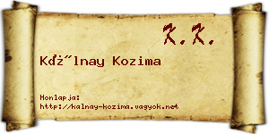 Kálnay Kozima névjegykártya